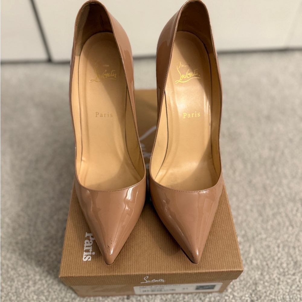 Christian Louboutin Pigalle 100 Nude Stiletto Heels
